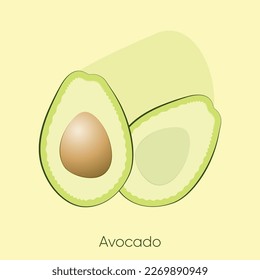 Vector de ilusión dibujado a mano con fruta de aguacate