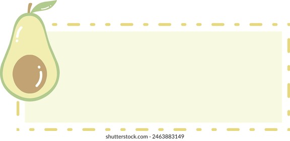 Avocado Fruit Header Label Title Text Box