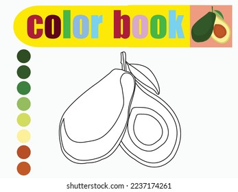avocado fruit health vegetable natural foods color book kids