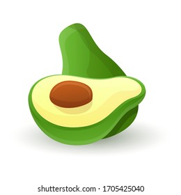 Avocado fruit icon. Cartoon of avocado fruit vector icon for web design isolated on white background