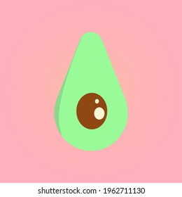 Avocado fruit icon. Cut avocado. Graphic elements. Trendy flat isolated symbol, sign can be used for: illustration, outline, logo, mobile, app, emblem, design, web, dev, ui, gui, ux. Vector EPS 10