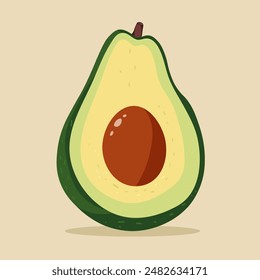 Avocado fruit icon in flat design style. Vector illustration