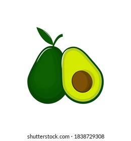 Avocado fruit icon isolated on white background. Vector illustration