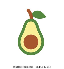 Avocado fruit icon represents healthy eating, fresh ingredients, and nutritious plant-based lifestyle.