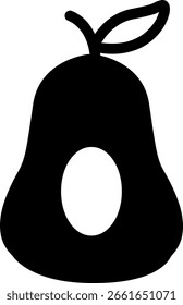 Avocado Frucht Symbol mit Samen