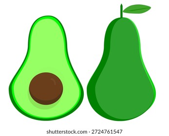 Icono de la fruta del aguacate con un diseño simple y moderno, conveniente para los App, los Sitios web, el empaquetado del producto, los logotipos, y el contenido de la comida sana-temática.