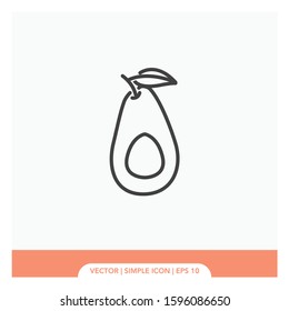 Avocado fruit Icon Vector Illustration