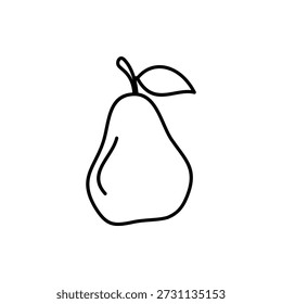 Icono de la fruta del aguacate, icono de la línea del Vector aislado en un fondo blanco. Diseño moderno y de moda.