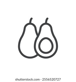 Avocado fruit icon Vector logo outline