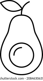 Avocado Fruit Icon Vector Outline