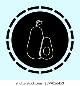 avocado fruit icon vectors illustration