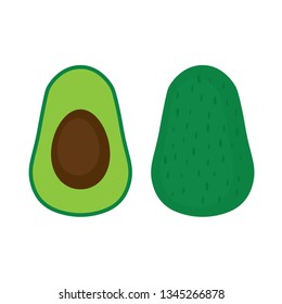 avocado fruit icons- vector illustration