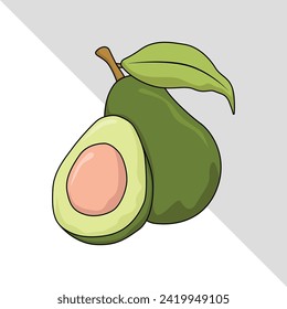 avocado fruit illustration 2d flat graphic