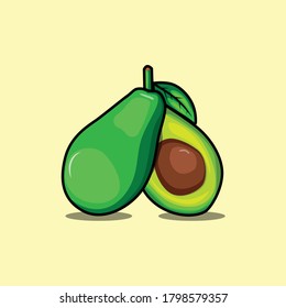 Avocado fruit illustration cartoon vector.eps