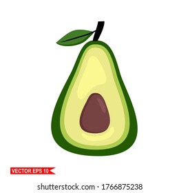 
avocado fruit, illustration of avocado fruit with flat style.