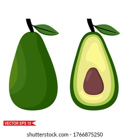 
avocado fruit, illustration of avocado fruit with flat style.