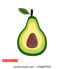 
avocado fruit, illustration of avocado fruit with flat style.