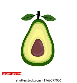 
avocado fruit, illustration of avocado fruit with flat style.