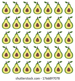 
fruta aguacate, ilustración de fruto aguacate con estilo plano.