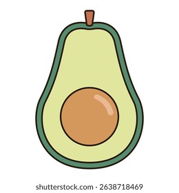 AVOCADO fruit illustration icon simple vector symbol drawing cute outline doodle logo botanical vibrant clipart element sticker object