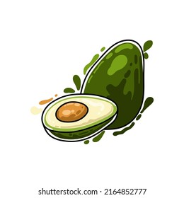 avocado fruit illustration suitable for food menu lists and others