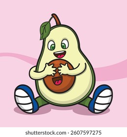 avocado, fruit, illustration, vector, cute avocado, fruit illustration