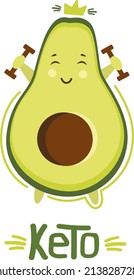 Avocado Frucht in ketogenem Diätkonzept