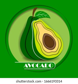 Avocado fruit with leaf icon. Poster Advertisement Flyers Vector Illustration