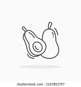 avocado fruit line icon. Editable stroke and pixel perfect. Can be used for digital product, presentation, print design and more.
