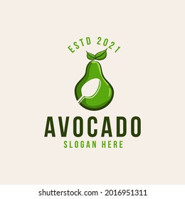 avocado fruit log design vector illustration