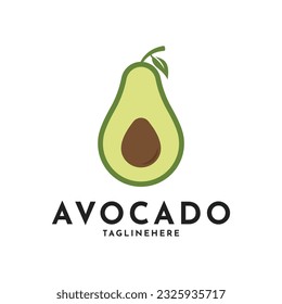 Avocado fruit logo design template