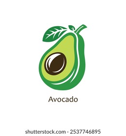 Avocado fruit logo design template, Avocado icon vector on white background.