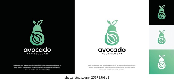 avocado fruit logo design template. avocado logo icon nature