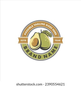 Avocado Fruit Logo Design Vector Image