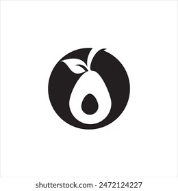 avocado fruit logo design vector 