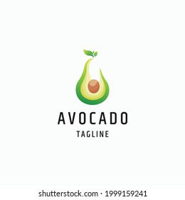 Avocado fruit logo icon design template vector