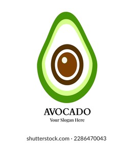 Avocado fruit logo illustration vector template. 