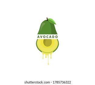 Avocado fruit logo. Avocado Label between avocado fruit concept. Vector design.