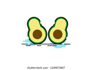 Avocado fruit logo, mbe style