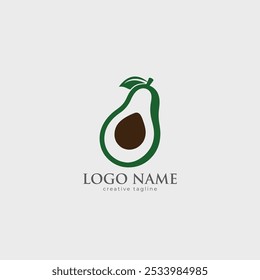 Avocado fruit logo, avocado oil, avocado icon, eco, leaf, vegan, fresh natural avocado logo fully editable vector template