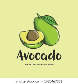 Avocado Obstlogo-Vorlage am besten für Avocado Farm-Logo oder Ornament 