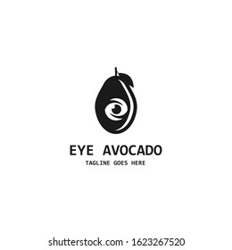 Avocado fruit logo template. Eye Avocado design template logo. Eye vector logo design. Avocado fruit logo template. Health food logotype.