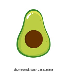 Avocado fruit logo template. Avocado half with leaf vector design. Health food logotype