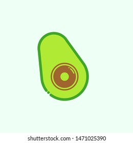 Avocado fruit logo template. Avocado half design. Health food logotype.