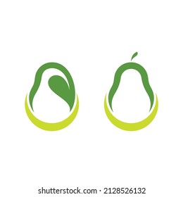 Avocado fruit logo template, healthy food symbols