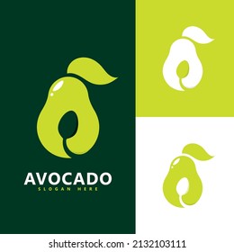 Avocado fruit logo template, healthy food symbols