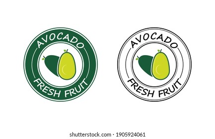 Avocado fruit logo template illustration. suitable for product label