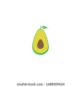 Avocado Obstlogo Vektorillustration Symbol-Design 
