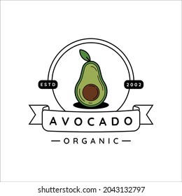 avocado fruit logo vector illustration template icon design .