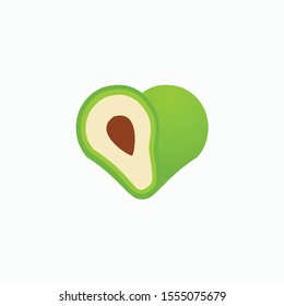 Avocado Fruit Love Icon Inside Illustration